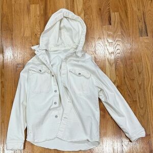 Zara Kids White Jean Jacket with Hood